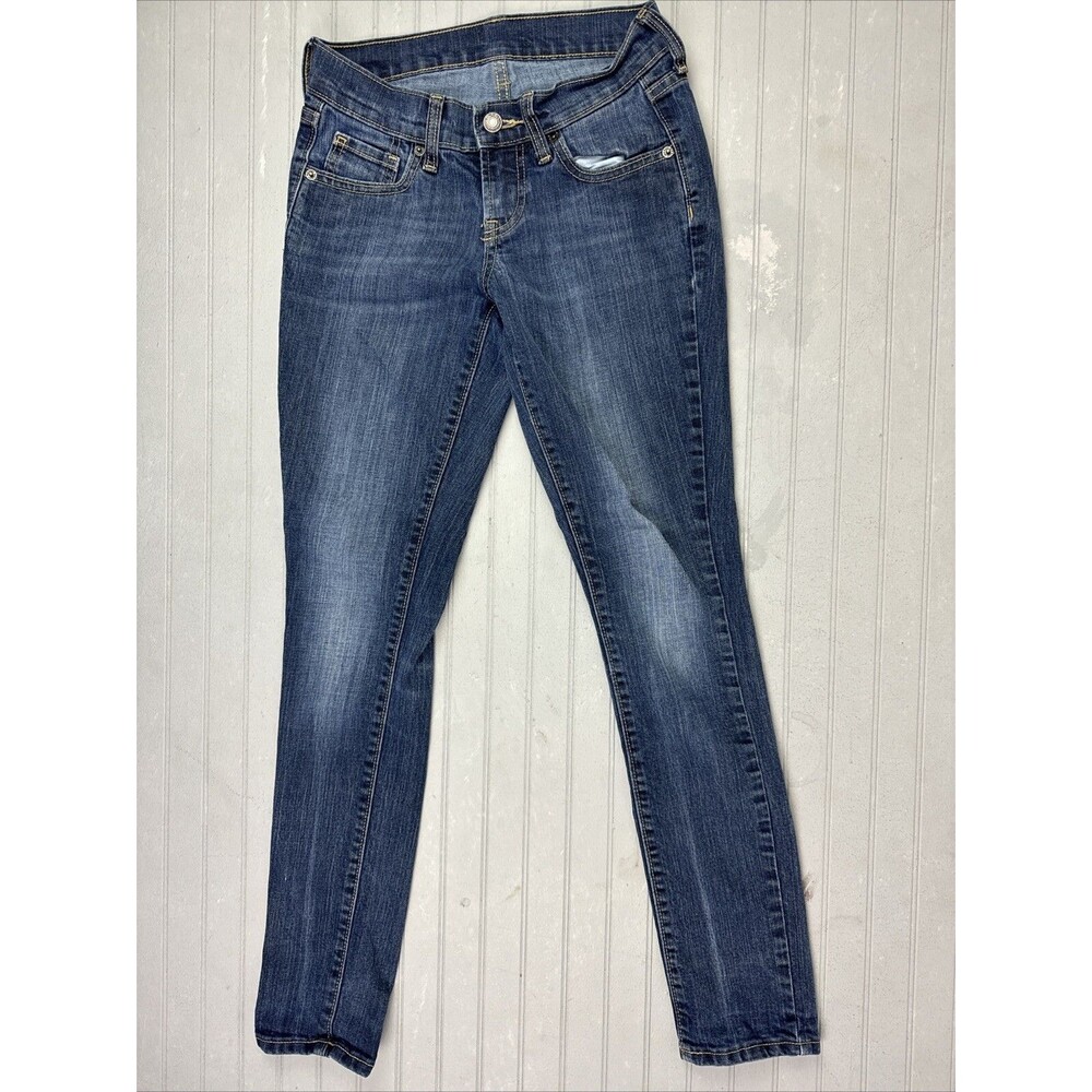 Old Navy Size 00 Short Womens Jeans Low Rise Skinny Med Wash Stretch